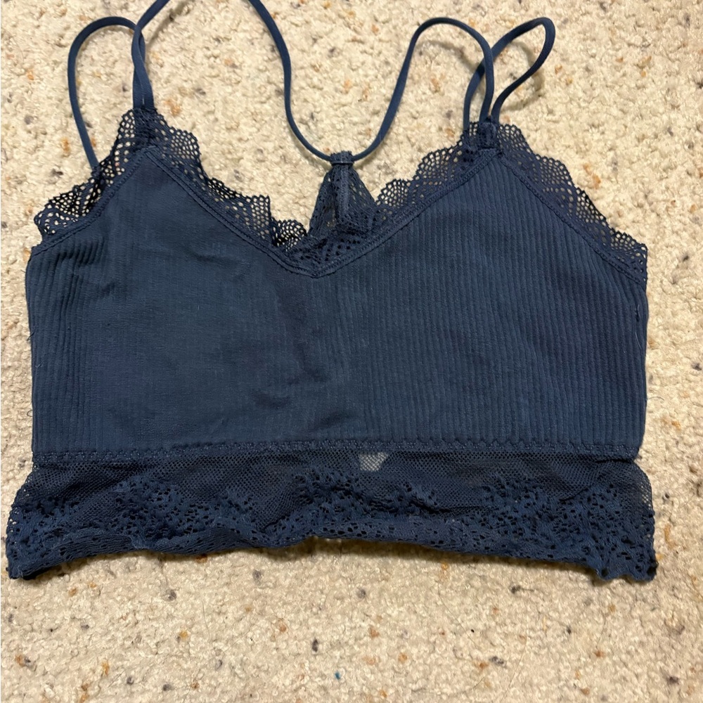 Navy Lace Trim Bralette